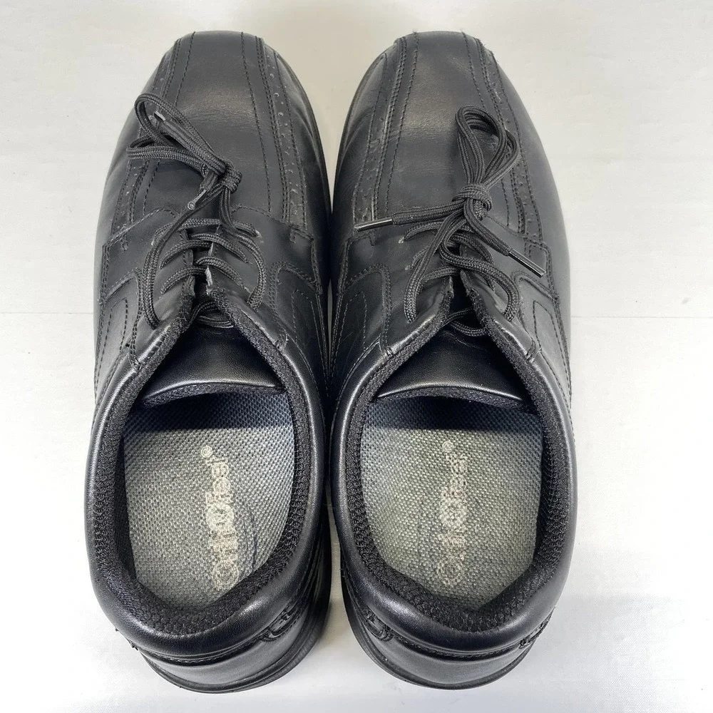 Orthofeet 465 Gramercy Shoes Mens Size 14 Wide 2E Black Leather Orthopedic